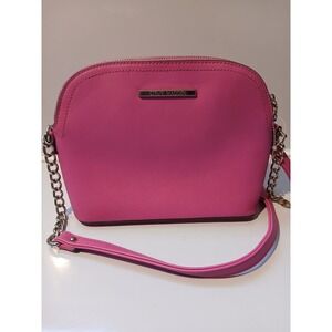 Steve Madden Pink Dome Crossbody Bag Silver Chain Strap Zip Top Women